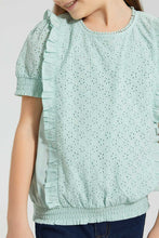 Load image into Gallery viewer, Redtag-Mint-Shifli-Blouse-Colour:Mint,-Filter:Girls-(2-to-8-Yrs),-Girls-Blouses,-New-In,-New-In-GIR,-Non-Sale,-S22B,-Section:Kidswear-Girls-2 to 8 Years
