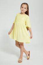 تنزيل الصورة على معرض الصور، Redtag-Yellow-Lace-Yoke-Dress-Dresses-Girls-2 to 8 Years
