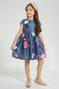 Redtag-Navy-Aop-Dress-Colour:Navy,-Filter:Girls-(2-to-8-Yrs),-Girls-Dresses,-New-In,-New-In-GIR,-Non-Sale,-S22A,-Section:Kidswear-Girls-2 to 8 Years
