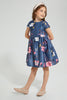 Redtag-Navy-Aop-Dress-Colour:Navy,-Filter:Girls-(2-to-8-Yrs),-Girls-Dresses,-New-In,-New-In-GIR,-Non-Sale,-S22A,-Section:Kidswear-Girls-2 to 8 Years