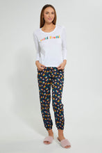 Load image into Gallery viewer, Redtag-White-Tutti-Fruity-Printed-Pyjama-Set-Pyjama-Sets-Women's-
