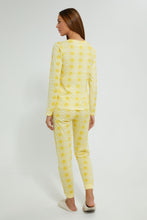 Load image into Gallery viewer, Redtag-Yellow-Allover-Printed-Pyjama-Set-Pyjama-Sets-Women&#39;s-
