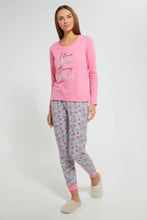 Load image into Gallery viewer, Redtag-Pink-Berry-Printed-Pyjama-Set-Pyjama-Sets-Women's-
