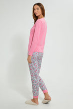 Load image into Gallery viewer, Redtag-Pink-Berry-Printed-Pyjama-Set-Pyjama-Sets-Women's-

