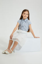Load image into Gallery viewer, Redtag-Blue-Embroideredellished-Collar-Blouse-Colour:Blue,-Filter:Girls-(2-to-8-Yrs),-Girls-Blouses,-New-In,-New-In-GIR,-Non-Sale,-S22B,-Section:Kidswear-Girls-2 to 8 Years
