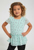 Redtag-Mint-Aop--Peplum-Blouse-Blouses-Girls-2 to 8 Years