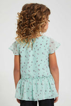 Load image into Gallery viewer, Redtag-Mint-Aop--Peplum-Blouse-Blouses-Girls-2 to 8 Years
