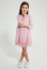 Redtag-Pink-Mesh-Dress-Dresses-Girls-2 to 8 Years