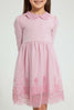 Redtag-Pink-Mesh-Dress-Dresses-Girls-2 to 8 Years