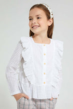 Load image into Gallery viewer, Redtag-White-Dobby-Textured-Blouse-Blouses-Girls-2 to 8 Years
