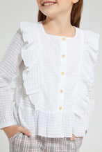 Load image into Gallery viewer, Redtag-White-Dobby-Textured-Blouse-Blouses-Girls-2 to 8 Years
