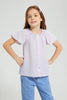Redtag-Lilac-Yarndyed-Check-With-Shifli-&-Textured-Blouse-Colour:Lilac,-Filter:Girls-(2-to-8-Yrs),-Girls-Blouses,-New-In,-New-In-GIR,-Non-Sale,-S22B,-Section:Kidswear-Girls-2 to 8 Years