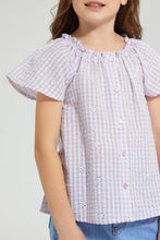 تنزيل الصورة على معرض الصور، Redtag-Lilac-Yarndyed-Check-With-Shifli-&amp;-Textured-Blouse-Colour:Lilac,-Filter:Girls-(2-to-8-Yrs),-Girls-Blouses,-New-In,-New-In-GIR,-Non-Sale,-S22B,-Section:Kidswear-Girls-2 to 8 Years
