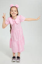 Load image into Gallery viewer, Redtag-Pink-Tiered-Maxi-Dress-Dresses-Girls-2 to 8 Years
