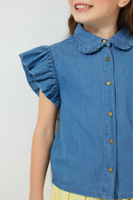 تنزيل الصورة على معرض الصور، Redtag-Denim-Frilled-Sleeve-Blouse-Colour:Denim,-Filter:Girls-(2-to-8-Yrs),-Girls-Blouses,-New-In,-New-In-GIR,-Non-Sale,-S22B,-Section:Kidswear-Girls-2 to 8 Years
