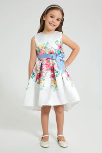 Redtag-White-Printed-Dress-Colour:White,-Filter:Girls-(2-to-8-Yrs),-Girls-Dresses,-New-In,-New-In-GIR,-Non-Sale,-S22A,-Section:Kidswear-Girls-2 to 8 Years