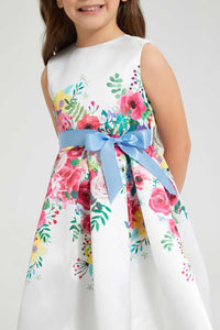 Redtag-White-Printed-Dress-Colour:White,-Filter:Girls-(2-to-8-Yrs),-Girls-Dresses,-New-In,-New-In-GIR,-Non-Sale,-S22A,-Section:Kidswear-Girls-2 to 8 Years