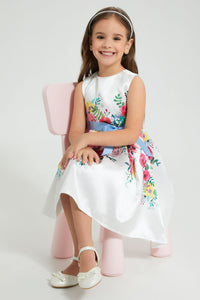 Redtag-White-Printed-Dress-Colour:White,-Filter:Girls-(2-to-8-Yrs),-Girls-Dresses,-New-In,-New-In-GIR,-Non-Sale,-S22A,-Section:Kidswear-Girls-2 to 8 Years