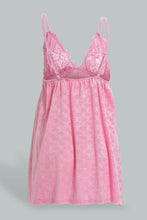 تنزيل الصورة على معرض الصور، Redtag-Pink-Plain-Babydoll-With-Lace-Babydolls-Women&#39;s-
