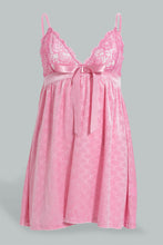 تنزيل الصورة على معرض الصور، Redtag-Pink-Plain-Babydoll-With-Lace-Babydolls-Women&#39;s-
