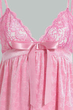 تنزيل الصورة على معرض الصور، Redtag-Pink-Plain-Babydoll-With-Lace-Babydolls-Women&#39;s-
