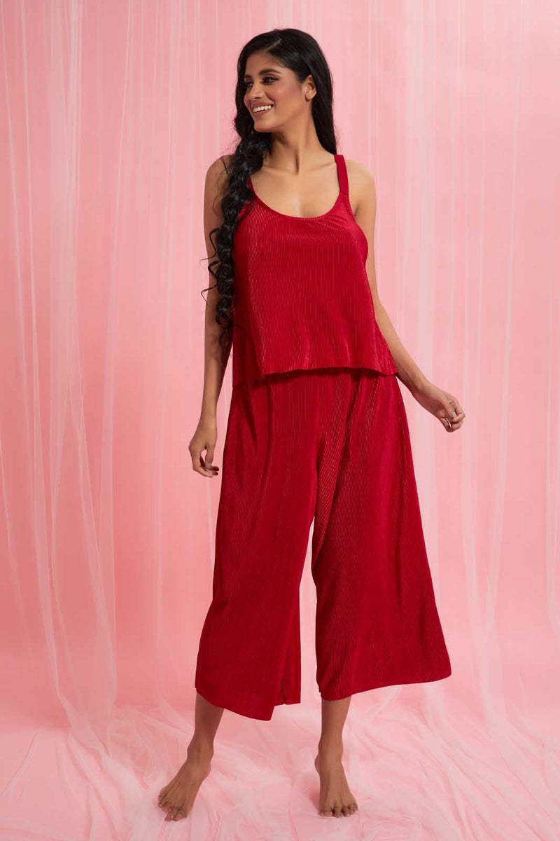 Redtag-Red-Plain-Pyjama-Set-Pyjama-Sets-Women's-