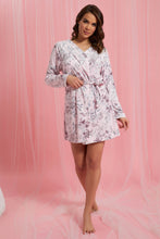 Load image into Gallery viewer, Redtag-Pale-Pink-Floral-Printed-Robe-Chemises-Women&#39;s-
