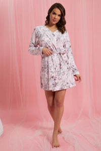 Redtag-Pale-Pink-Floral-Printed-Robe-Chemises-Women's-