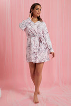 Load image into Gallery viewer, Redtag-Pale-Pink-Floral-Printed-Robe-Chemises-Women&#39;s-
