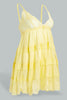 Redtag-Yellow-Plain-Tiered-Babydoll-With-Thongs-Babydolls-Women's-