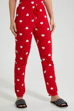 Load image into Gallery viewer, Redtag-Red-Heart-Printed-Pyjama-Set-Colour:Red,-Filter:Women's-Clothing,-New-In,-New-In-Women,-Non-Sale,-S22A,-Section:Women,-Women-Pyjama-Sets-Women's-

