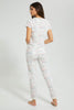 Redtag-Off-White-Star-Printed-Pyjama-Set-Pyjama-Sets-Women's-