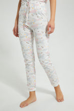 Load image into Gallery viewer, Redtag-Off-White-Star-Printed-Pyjama-Set-Pyjama-Sets-Women's-
