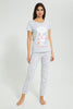 Redtag-Grey-Melange-Printed-Pyjama-Set-Pyjama-Sets-Women's-