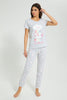 Redtag-Grey-Melange-Printed-Pyjama-Set-Pyjama-Sets-Women's-