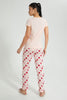 Redtag-Peach-Printed-Pyjama-Set-Colour:Pink,-Filter:Women's-Clothing,-New-In,-New-In-Women,-Non-Sale,-S22A,-Section:Women,-Women-Pyjama-Sets-Women's-