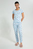 Redtag-Blue-Heart-Printed-Pyjama-Set-Colour:Blue,-Filter:Women's-Clothing,-New-In,-New-In-Women,-Non-Sale,-S22A,-Section:Women,-Women-Pyjama-Sets-Women's-