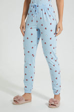 Load image into Gallery viewer, Redtag-Blue-Heart-Printed-Pyjama-Set-Colour:Blue,-Filter:Women's-Clothing,-New-In,-New-In-Women,-Non-Sale,-S22A,-Section:Women,-Women-Pyjama-Sets-Women's-
