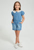 Redtag-Denim-Lace-Collar-Jumpsuit-Colour:Denim,-Filter:Girls-(2-to-8-Yrs),-Girls-Jumpsuits,-New-In,-New-In-GIR,-Non-Sale,-S22A,-Section:Kidswear-Girls-2 to 8 Years