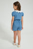 Redtag-Denim-Lace-Collar-Jumpsuit-Colour:Denim,-Filter:Girls-(2-to-8-Yrs),-Girls-Jumpsuits,-New-In,-New-In-GIR,-Non-Sale,-S22A,-Section:Kidswear-Girls-2 to 8 Years