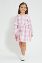 تنزيل الصورة على معرض الصور، Redtag-Pink-Check-Dress-Dresses-Girls-2 to 8 Years
