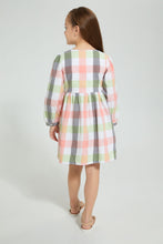 تنزيل الصورة على معرض الصور، Redtag-Assorted-Check-Dress-Dresses-Girls-2 to 8 Years
