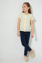 Load image into Gallery viewer, Redtag-Yellow-Striped-Button-Down-Blouse-Colour:Yellow,-Filter:Girls-(2-to-8-Yrs),-Girls-Blouses,-New-In,-New-In-GIR,-Non-Sale,-S22B,-Section:Kidswear-Girls-2 to 8 Years
