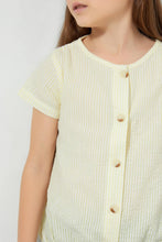 Load image into Gallery viewer, Redtag-Yellow-Striped-Button-Down-Blouse-Colour:Yellow,-Filter:Girls-(2-to-8-Yrs),-Girls-Blouses,-New-In,-New-In-GIR,-Non-Sale,-S22B,-Section:Kidswear-Girls-2 to 8 Years
