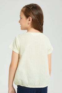 Redtag-Yellow-Striped-Button-Down-Blouse-Colour:Yellow,-Filter:Girls-(2-to-8-Yrs),-Girls-Blouses,-New-In,-New-In-GIR,-Non-Sale,-S22B,-Section:Kidswear-Girls-2 to 8 Years