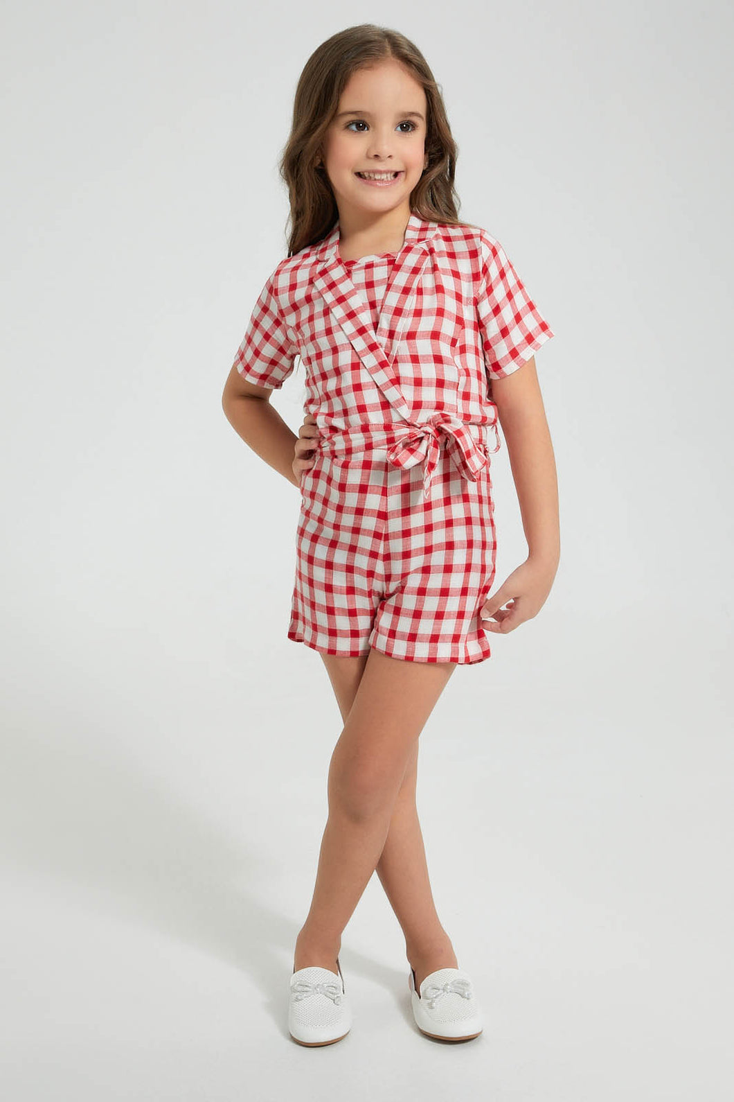 Redtag-Assorted-Check-Playsuit-Colour:Assorted,-Filter:Girls-(2-to-8-Yrs),-Girls-Jumpsuits,-New-In,-New-In-GIR,-Non-Sale,-S22A,-Section:Kidswear-Girls-2 to 8 Years