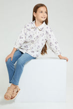 Load image into Gallery viewer, Redtag-Cream-Cotton-Twill-Floral-Print-Blouse-Blouses-Girls-2 to 8 Years
