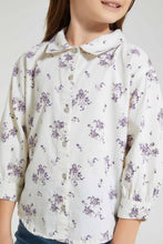 Load image into Gallery viewer, Redtag-Cream-Cotton-Twill-Floral-Print-Blouse-Blouses-Girls-2 to 8 Years
