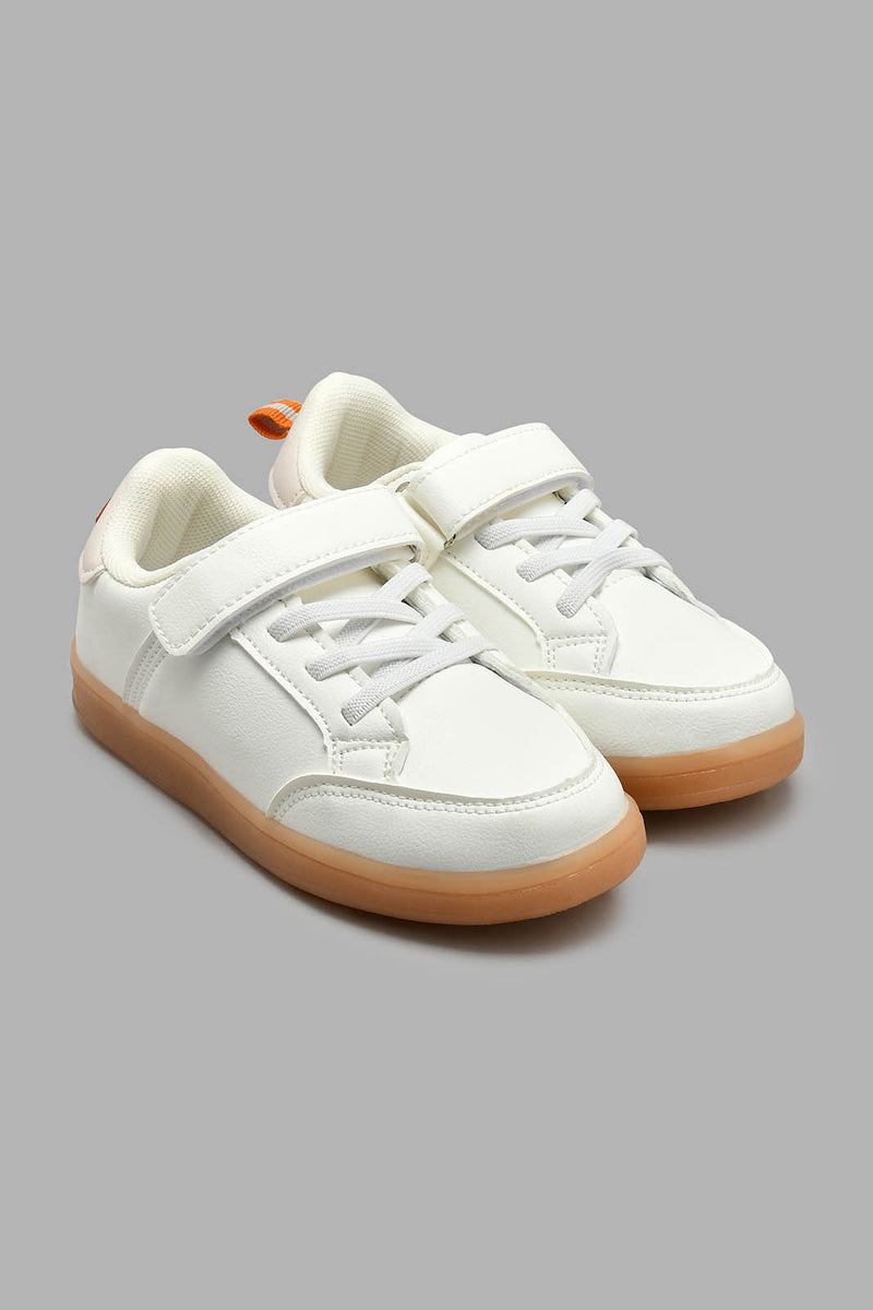 Redtag-White-Translucent-Sole-Sneaker-Sneakers-Boys-3 to 5 Years