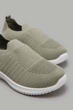 Load image into Gallery viewer, Redtag-Light-Green-Knit-Slip-On-Slip-Ons-Boys-3 to 5 Years
